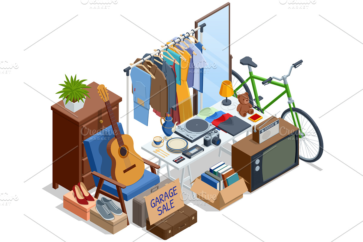 Isometric illustration of various, an Object Illustration by Golden Sikorka