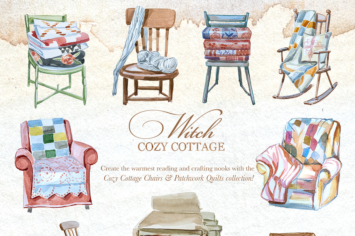 Authentic Cozy Witch Cottage Clipart, a Seasonal Illustration by ArtCreationsDesign (Photo 2 of 23)