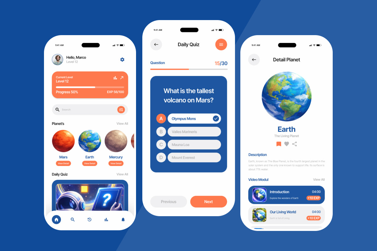 Quizstronaut Space Academy Quiz App, an App Template by productype1 (Photo 4 of 5)