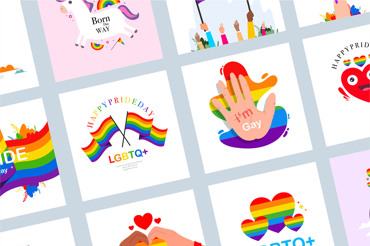 LGBT pride month vector set, an Object Illustration by foxndeer (Photo 3 of 4)