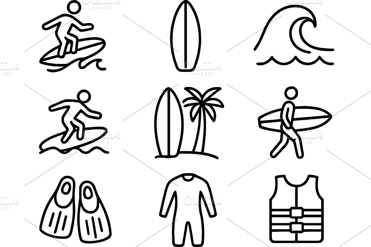 Surfing activities and equipment, a Sport Illustration by ZinetroN
