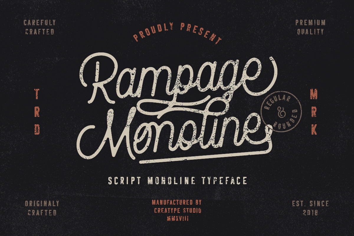 Rampage Monoline Advertisement Font