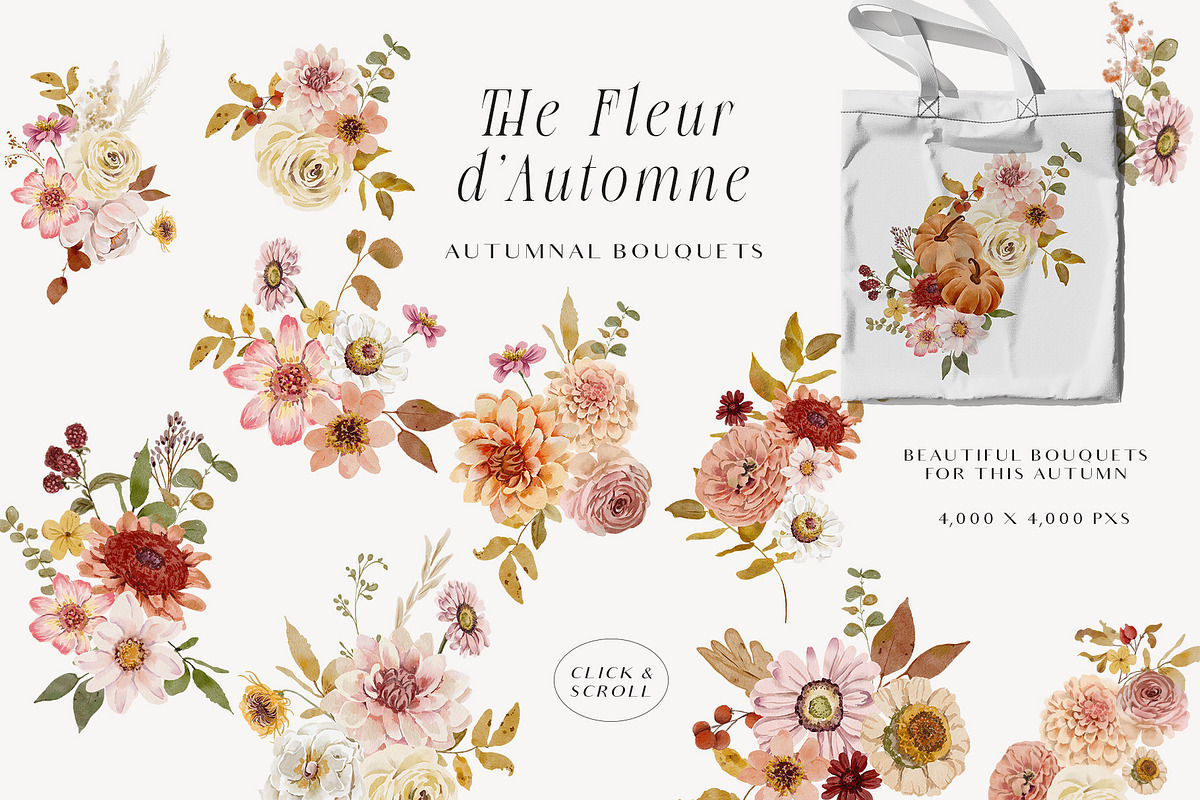 Autumn fall Watercolor warm flowers, a Seasonal Illustration by Grace Noboa Illustrations (Photo 2 of 6)
