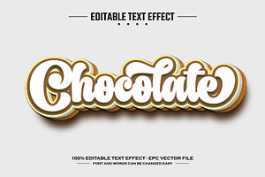 Chocolate 3D editable text effect, a Layer Style Add-On by nicemorning