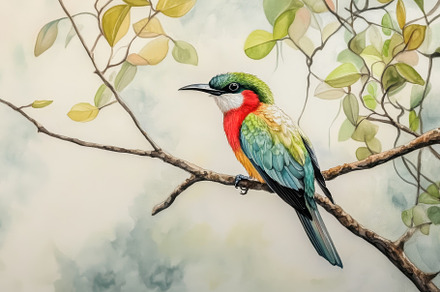 Colorful exotic bird perched on a tr, a Photo by Iftikhar Alam