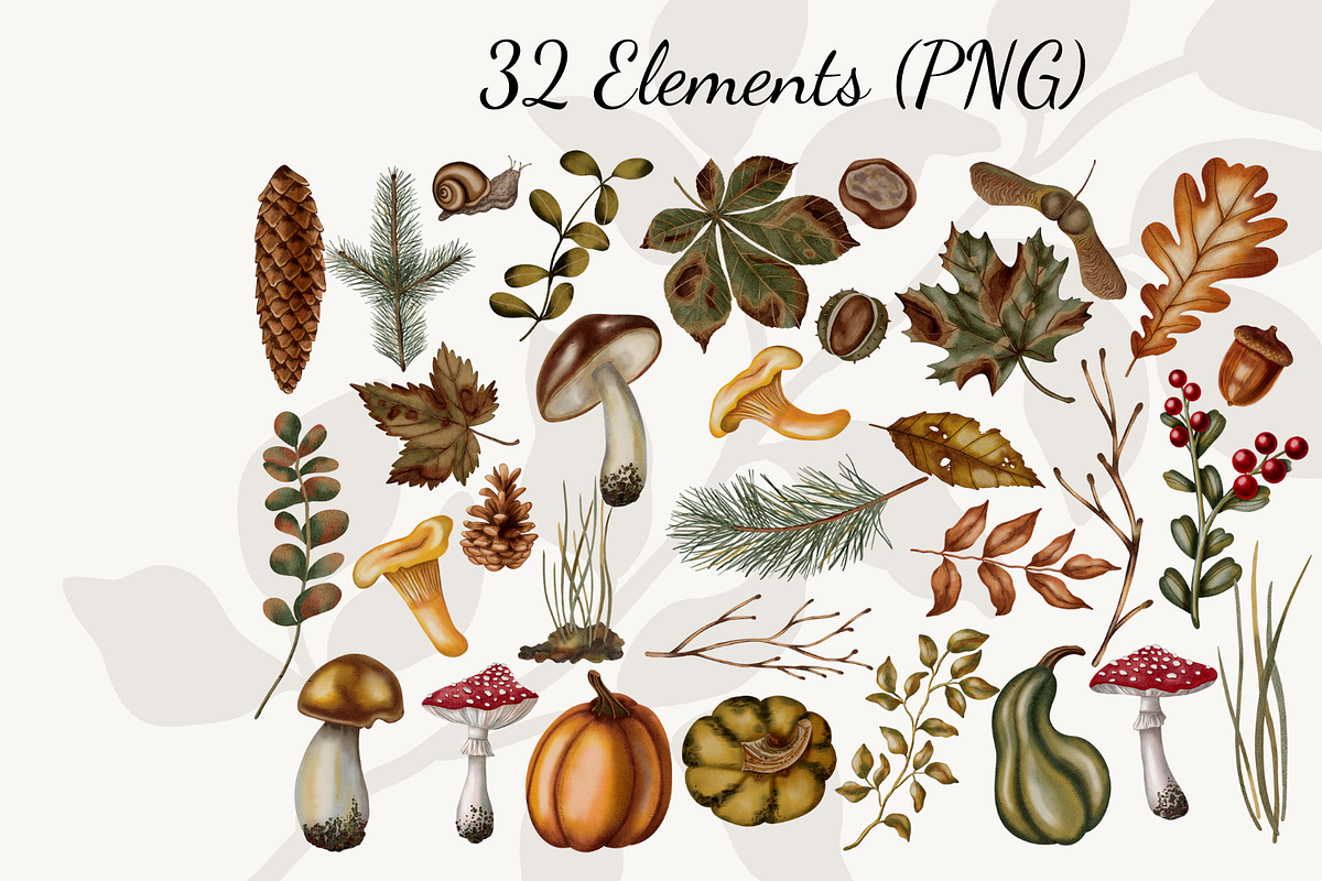 Autumn Vibe Watercolor Clipart Set, a Seasonal Illustration by Andre_Eva (Photo 2 of 10)