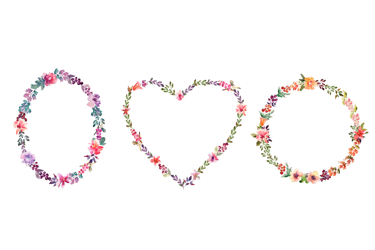 Watercolor flower clip art set 1, an Object Graphic by GraphicRain (Photo 4 of 4)