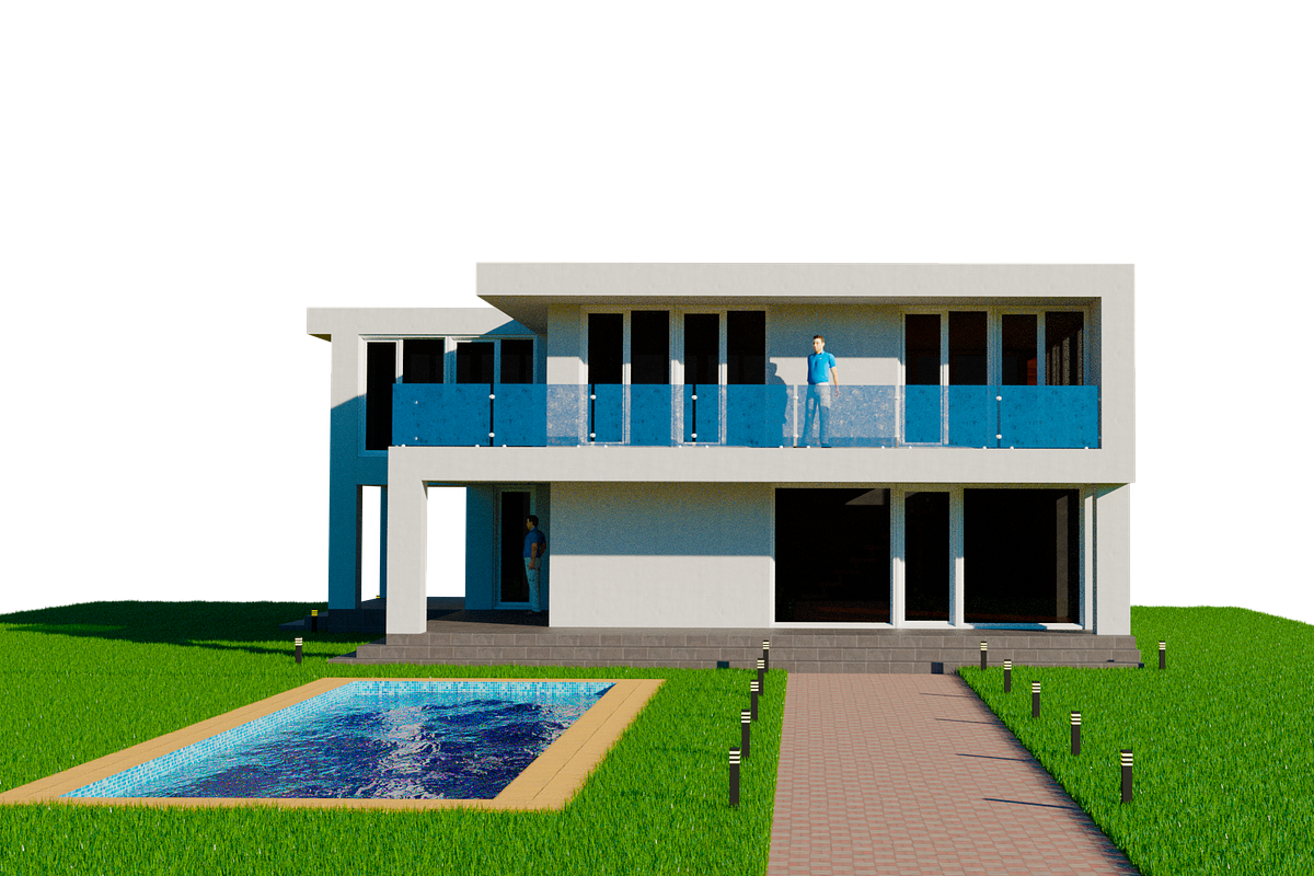 Modern Two-Storey Villa with Pool 3D, an Architecture 3D Model by Casa Mandarina (Photo 2 of 10)