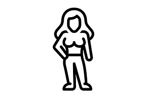 Posing figure black icon, an Outline Icon by Creative priyanka