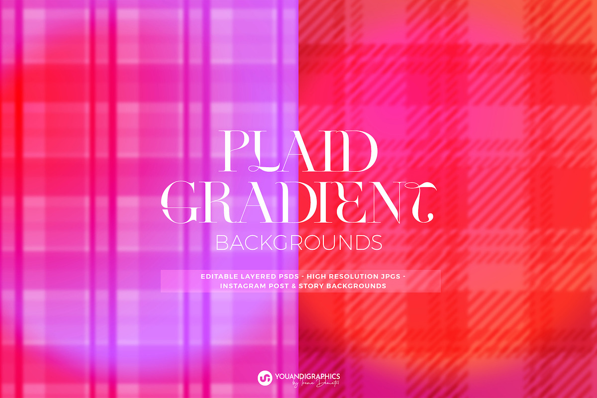 Plaid Gradient Backgrounds, a Background Graphic by Youandigraphics (Photo 1 of 14)