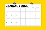 2029 11 x 17 Inch Calendar Template, a Stationery Template by Running With Foxes (Thumbnail 1 of 5)