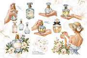 Vintage Perfume Watercolor Cliparts, a Person Illustration by NataliMiasStore (Thumbnail 2 of 3)