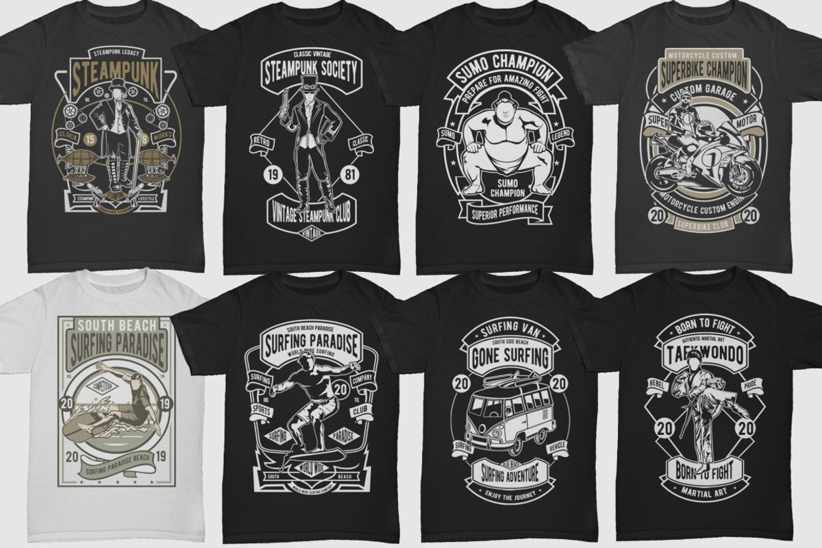 250 Retro Tshirt Designs Bundle #4, an Illustration by roach_graphic (Photo 31 of 34)