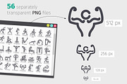 Fitness Line Icons Set, an Outline Icon by Voysla's Shop (Thumbnail 3 of 4)