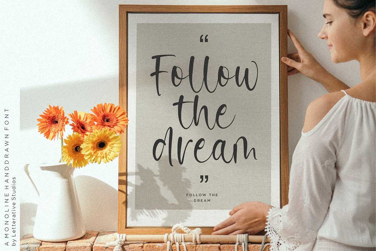 Noble Dream - Handdrawn Font, a Script Font by Letterative Studio (Photo 2 of 5)