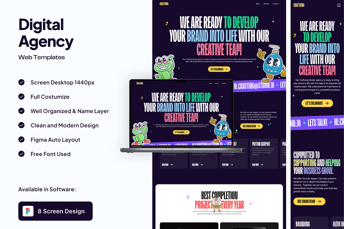 Craftving - Agency Landing Page, a Landing Page Template by SundayWorkTeam (Photo 1 of 6)