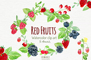 Watercolor fruits clipart, a Food Illustration by Autumn Breeze (Thumbnail 2 of 4)