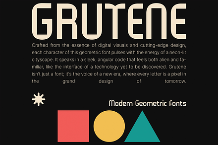 Grutene - Modern Geometric Fonts, a Sans Serif Font by Konstantine Studio