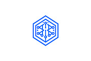 Hexagon Geometric Tech Logo, a Branding & Logo Template by Vectorium Studio (Thumbnail 1 of 9)