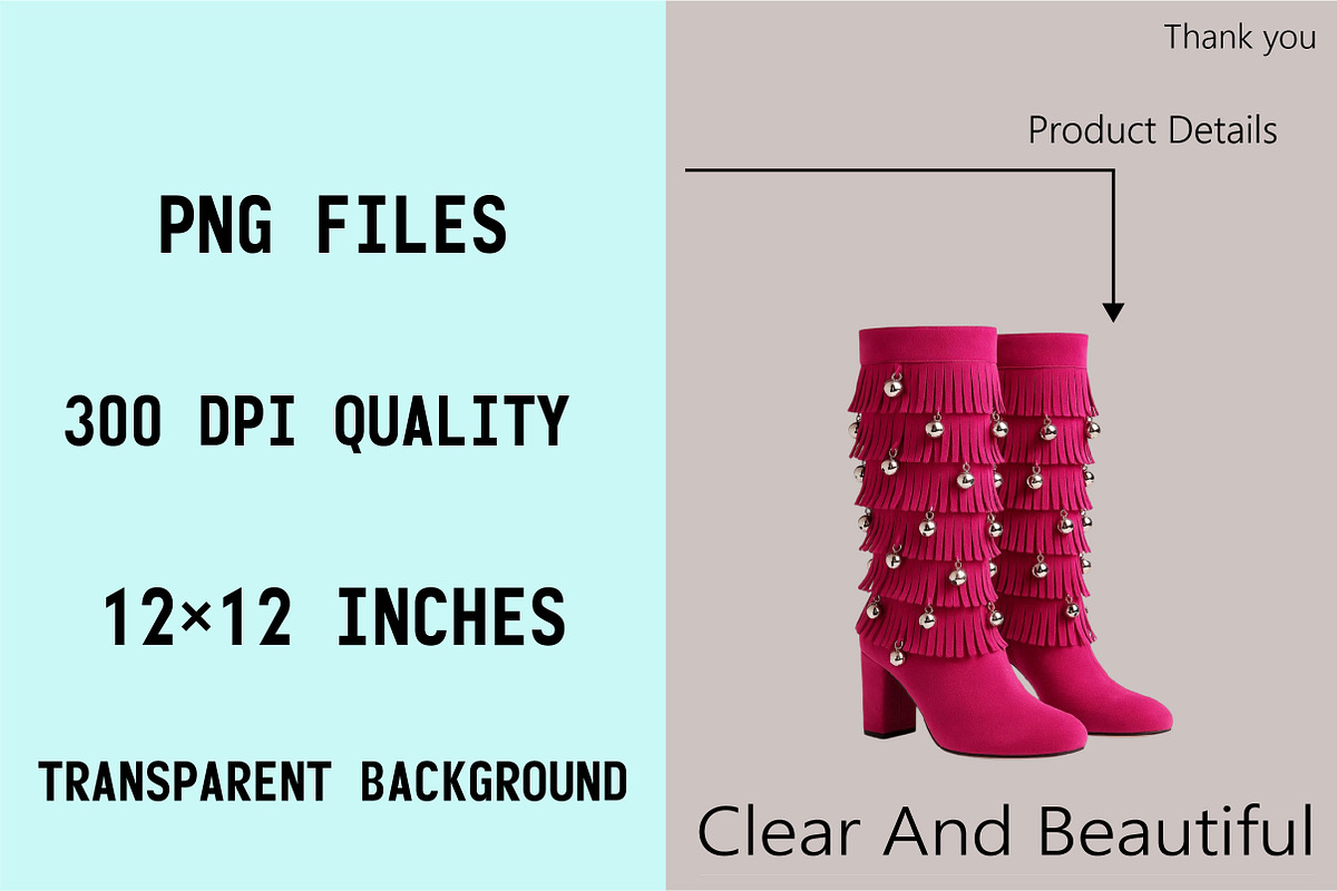 Christmas Pink Cowboy Boots Clipart, an Illustration by SVGArt (Photo 4 of 8)