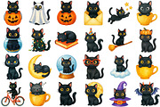Black Cat Clipart, an Illustration by Daily.Designs (Thumbnail 2 of 5)