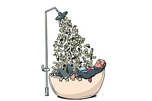 Pop Art Retro A wealthy businessman, an Object Illustration by studiostoks