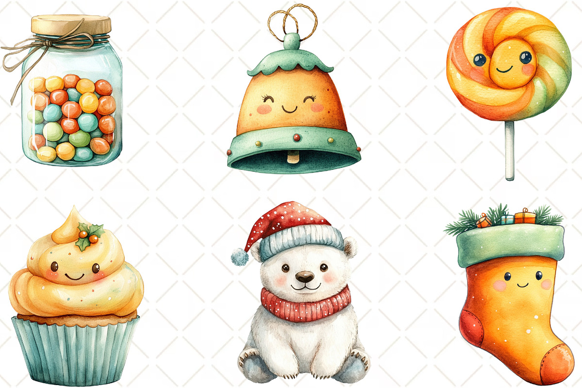 Kawaii Amber And Mint Christmas, an Illustration by Black Bird Studio (Photo 4 of 6)