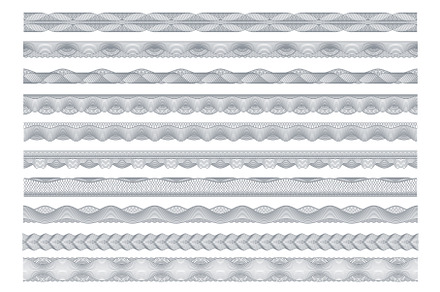 Guilloche borders, bank money, a Decorative Illustration by Vector Tradition