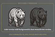 Vintage Grizzly Bear Graphic, an Animal Illustration by lettett (Thumbnail 2 of 3)