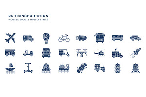 Transportation And Vehicle Icon Set