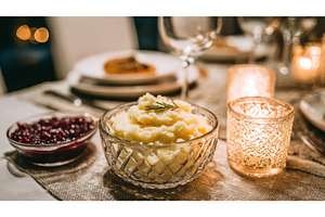 Thanksgiving table set with mashed, a Holiday Photo by Lermont51