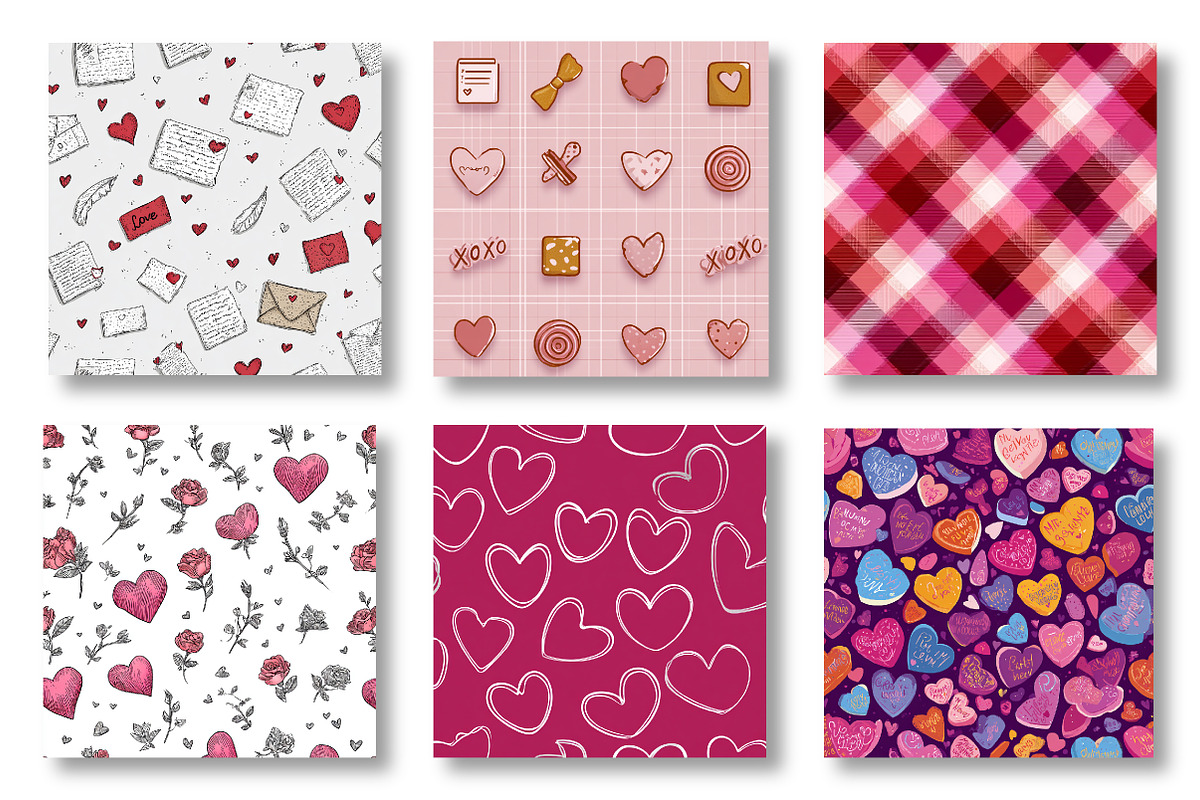 Love Valentine's Day Digital Papers, a Pattern Graphic by Canvas Craft (Photo 3 of 4)