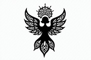 Ornate Angel Silhouette Graphic, an Illustration by Designs_River (Thumbnail 6 of 9)