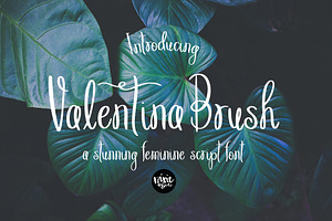 VALENTINA BRUSH Thin Script Font