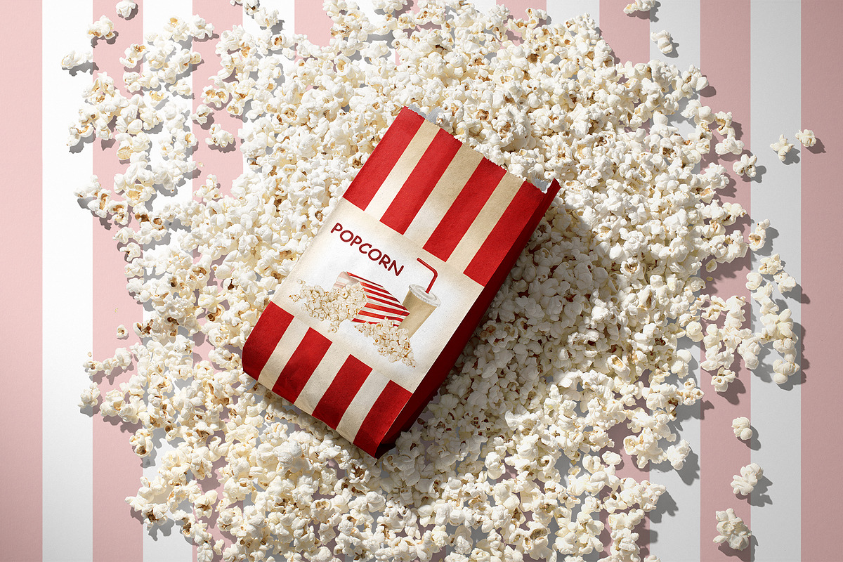 Popcorn watercolor clipart, a Food Illustration by Alena Sid (Photo 7 of 13)