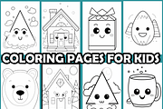 Easy Winter Shapes Coloring Pages, an Illustration by martinblan (Thumbnail 3 of 4)