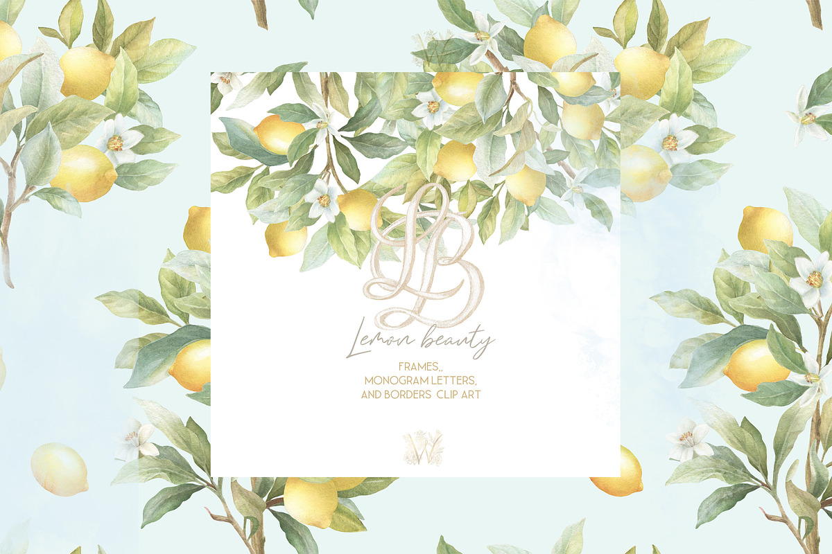 Vintage Lemon Floral Frames bundle, a Decorative Illustration by WonderWonder (Photo 1 of 10)