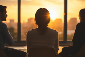 Silhouettes of businesspeople sits, a Business Photo by MistyDay