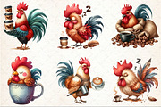 Quirky Rooster with Coffee Clipart, an Illustration by Rose Art (Thumbnail 3 of 7)