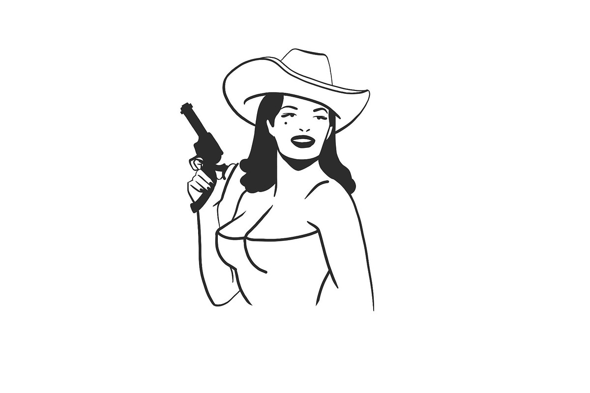 Cowgirl with gun graphic, a Person Illustration by Anastasy_helter (Photo 3 of 3)