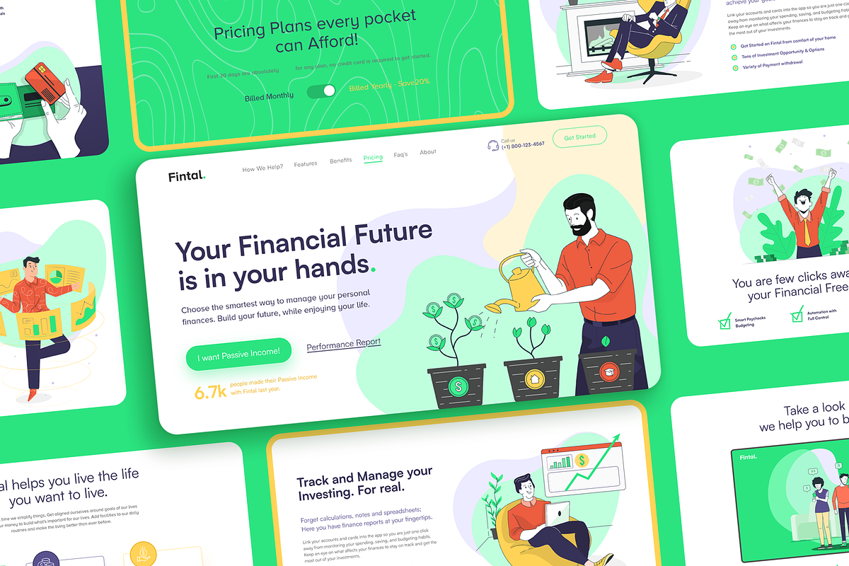 Fintal - Finance Landing Page, a Landing Page Template by byalikhan (Photo 2 of 6)
