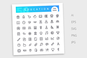 Education Line Icons Set