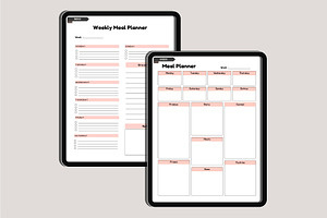 Digital 2025 Meal Planner Canva