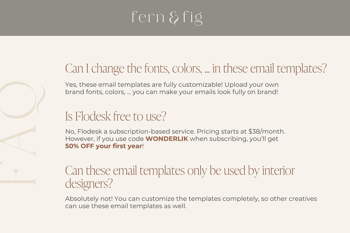 Earthy Flodesk Email Templates for Interior Designers