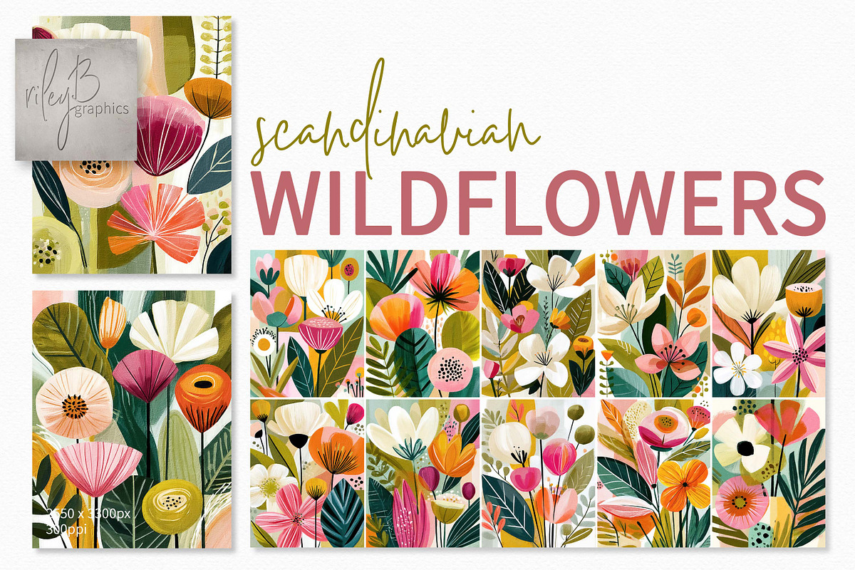 Scandinavian Wildflowers, a Decorative Illustration by rileyBgraphics (Photo 1 of 7)