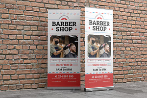 Simple Barbershop Roll Up Banner