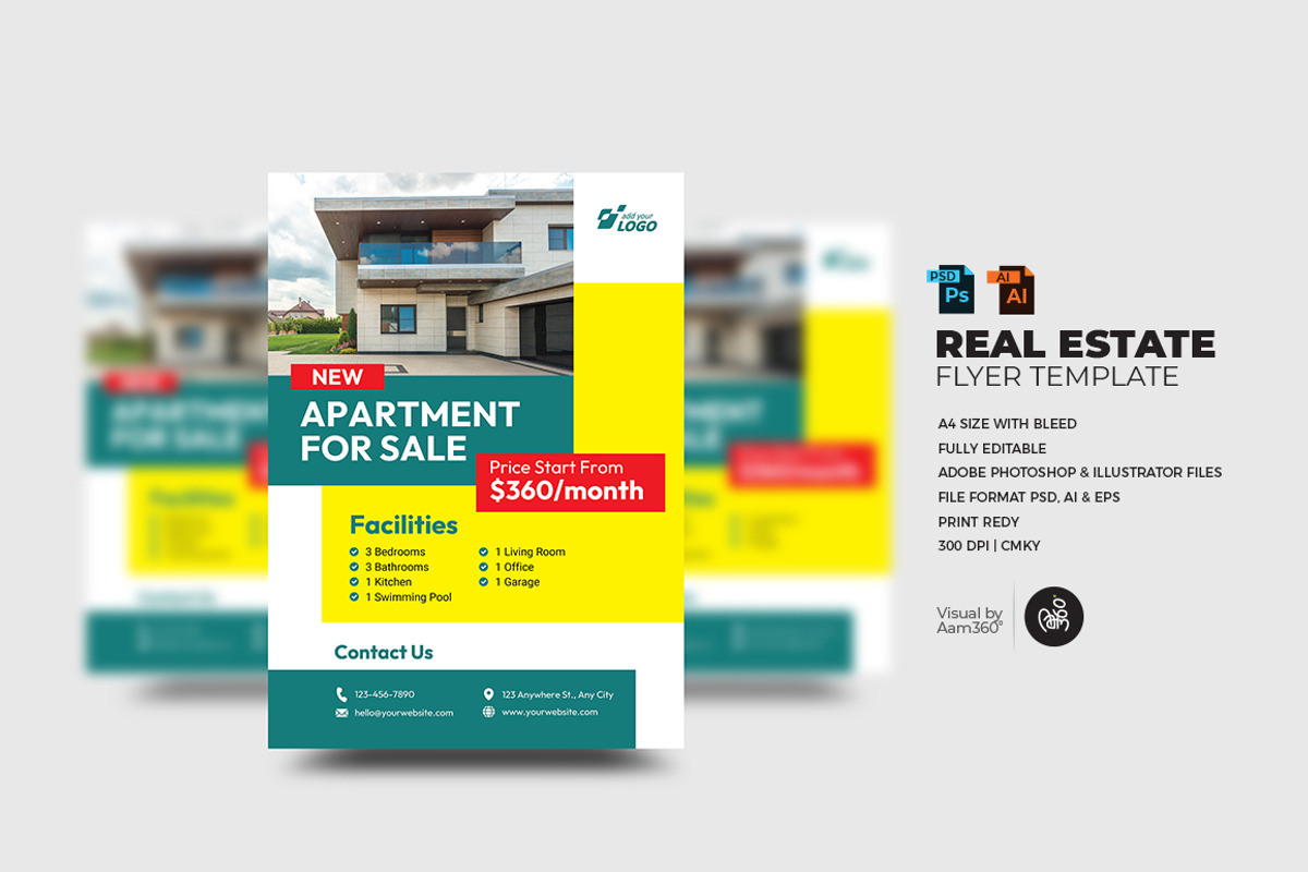 Real Estate Flyer Template, an Invitation Template by Aam360 (Photo 1 of 2)