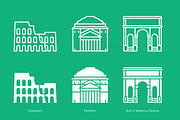 Landmarks of Italy - Rome, an Outline Icon by Jozsef Balazs-Hegedus (Thumbnail 5 of 7)