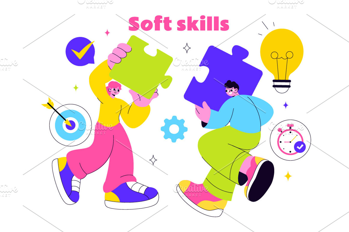 10 Soft Skills Illustration, a Person Illustration by denayunebgt (Photo 4 of 4)