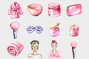 Watercolor Spa Day Clipart, a Seasonal Illustration by Design Market (Thumbnail 3 of 5)